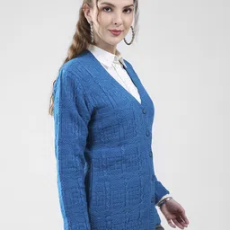Monte Carlo Women Self Design Woollen Cardigan image 4