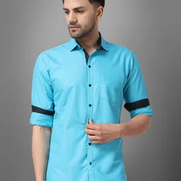 Metronaut Men Regular Fit Spread Collar Solid Cotton Casual Shirt-picture-20