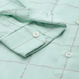 Mufti Pure Cotton Slim Fit Windowpane Checks Casual Shirt image 4