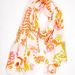 Contrast Living Women Floral Printed Cotton Scarf and Dupatta - 100x200Cm image 2