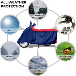 Auto Pearl Polyester Two Wheeler Cover for CFMoto 400GT (Red Blue) image 3