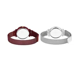 LAKSH Women Pack Of 2 Dial & Metal Straps Analogue Watch image 3