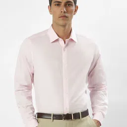 Louis Philippe Men Classic Regular Fit Spread Collar Solid Cotton Formal Shirt-picture-5