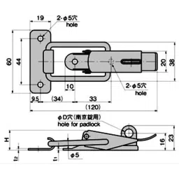 TAKIGEN Stainless Steel Fastener with Keyhole, C-1228 image 2