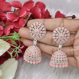 MEIRA JEWELLERY Artificial Beaded Dome Shaped Jhumkas-picture-22