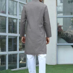 KRAFT INDIA Men Woven Design Self Design Kurta with Pyjamas image 5