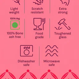 Larah by BOROSIL Novelty White 6 Pcs Printed Opalware Matte Mugs 180 Ml image 4