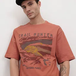 The Roadster Life Co. Printed Pure Cotton Relaxed Fit T-shirt-picture-49