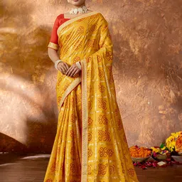 PBS PRINTS Bandhani Zari Pure Silk Maheshwari Saree-picture-14