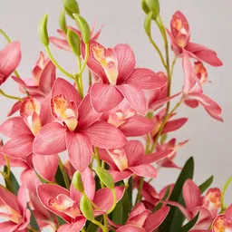 Home Centre Pink & Green Orchid Artificial Flower image 4