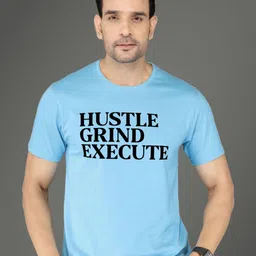 NOBLE HUSTLE Men Typography Printed Round Neck Cotton T-shirt-picture-10