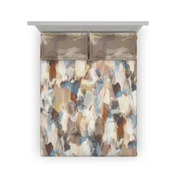 Ddecor Live Beautiful Dreamland Abstract Cotton King Bedsheet With 2 Pillow Covers - Brown image 3