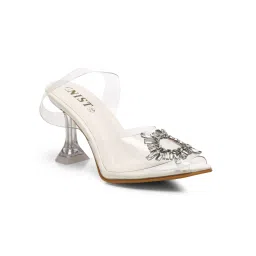 GNIST White Rhinestone Embellished Stilettos image 3