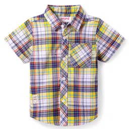 Babyhug Cotton Woven Half Sleeves Checkered Shirt - Multicolor-image-43