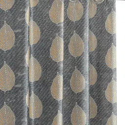 GEET CREATIONS Grey & White Floral Room Darkening Door Curtain-picture-30