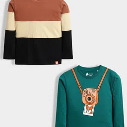 Orange Sugar Kids Pack Of 2 Colorblocked Long Sleeves T-shirts-picture-50