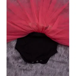 COCOON ORGANICS Soft Net Tutu Skirt And Attached Onesie With Antimicrobial Coating -  Red Black image 4