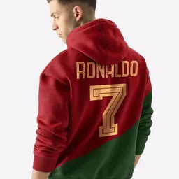 Crazymonk Men Printed Hooded Sweatshirt image 2