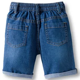 Babyhug Cotton Knit Half Sleeves Shirt and Shorts Sets with Coconut Tree Print - Light Blue & Blue image 5