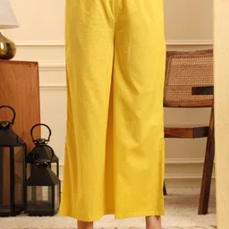 Yufta Floral Printed Pure Cotton Round Neck A-line Kurta With Trousers image 5