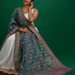 TEEJH Floral Woven Design Dupatta-image-8