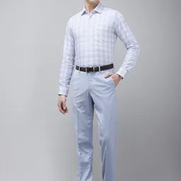 Van Heusen Slim Fit Checked Pure Cotton Formal Shirt image 5