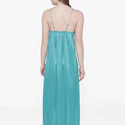 PHALIN Women Multicoloured Satin Printed Nightdress image 5