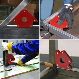 TileMaster Multi-Angle Magnetic Welding Clamp Set 45°, 90° & 135° 15 mm Throat Depth 14 cm Clamping Mild Steel Red, TM-19 (Set of 6) image 2