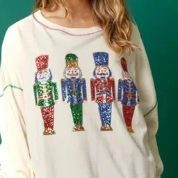 StyleCast Embroidered Round Neck Asymmetric Pullover Sweater image 2