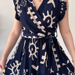 CORSICA Print Flutter Sleeve Maxi Dress image 3