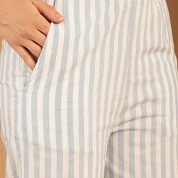 ETC Women Parallel Striped Pure Cotton Lounge Pants image 4