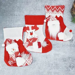 Little Surprise Box LLP Set Of 3 Red & White Christmas socks-picture-12
