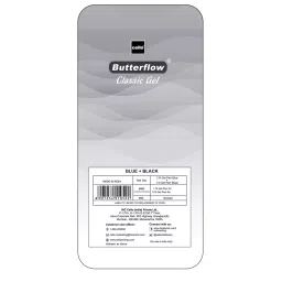 Cello Butterflow Gel Pen Cap Closure Type Blue & Black Ink, 8907234510522 (Pack of 3) image 2