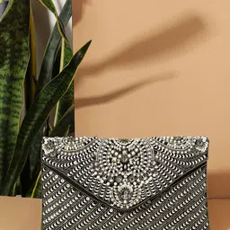STREET 9 Women Black Envelope Clutch image 1