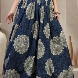 SUNEKH Self Designed Cotton Flared Maxi Skirts image 5