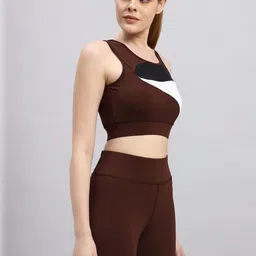 Label nyc apparel Colourblocked Full Coverage Removable Padding Non Wired Workout Bra image 3