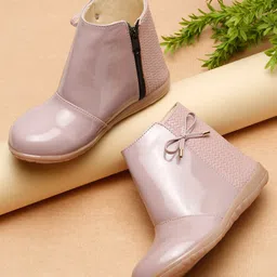 Tiny Bugs Animal Designed Ankle Length Boots - Purple-picture-10