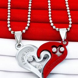 J.S ENTERPRISES Heart Shaped Pendants with Chains-picture-36
