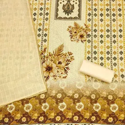 Rangtulika Ethnics Floral Embroidered Sequinned Unstitched Dress Material image 2