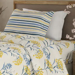 Boutique Living India Valatia White Printed Cotton 200TC Single Bedsheet Set 2.24m x 1.52m image 4
