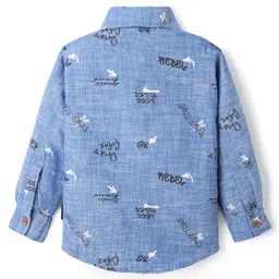 Rikidoos Full Sleeves Typography Printed Shirt - Blue image 3