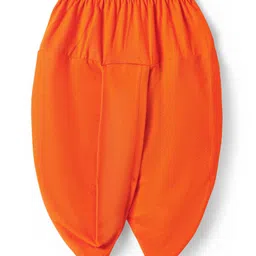 EARTHY TOUCH Single Jersey Knit Full Sleeves Kurta Dhoti Set With Foil Floral Print - Orange image 4