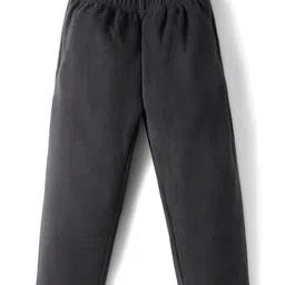 Kanvin Fleece Knit Full Sleeves Antipilling Co-ord Winter Solid Color Night Suit - Charcoal Grey image 4