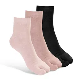 Camey Women Pack Of 3 Ankle-Length Thumb Socks-picture-22