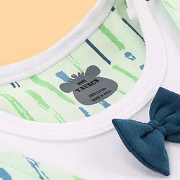 Mini Taurus Half Sleeves Party Wear Romper Abstract Print - Blue image 5