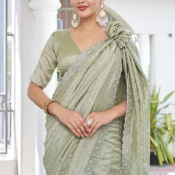 GHAN SALS Embellished Zari Baluchari Saree image 2