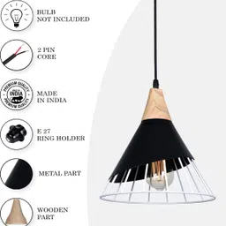 homesake Conical Metal Cage Pendant Light, Nordic Modern Ceiling Lamp (Bulb Not Include) Pendant Lamp Ceiling Lamp image 5