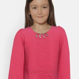 Peppermint Girls Pink Solid Top-picture-36