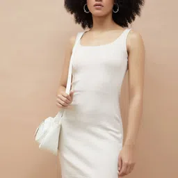 Ginger by Lifestyle Women Solid Sleeveless Square Neck Bodycon Dress-image-13