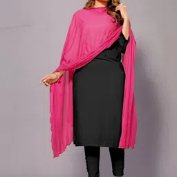 Moda Rapido Women Pink Solid Lycra Dupatta image 2